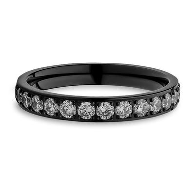 3mm Titanium Wedding Ring - CZ Wedding Ring - Black Titanium Ring - Engagement Ring