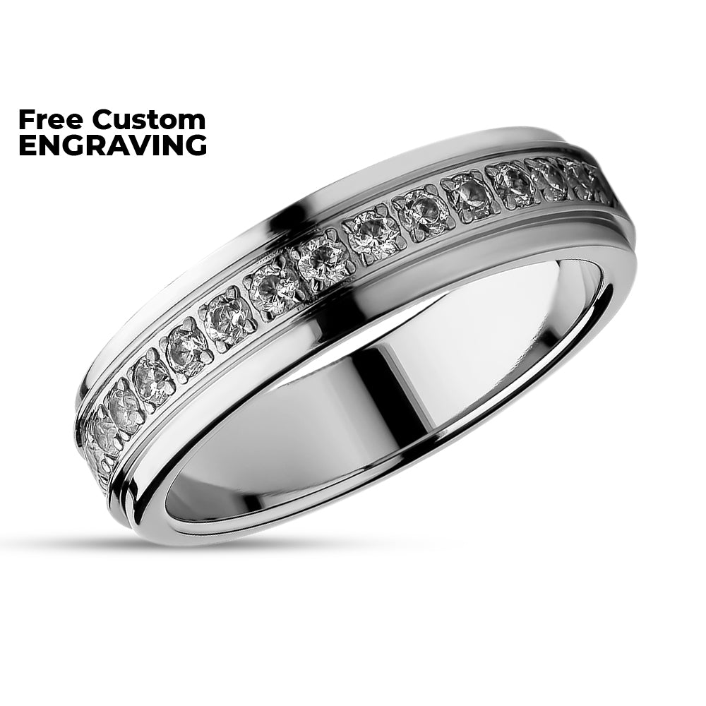 5mm Titanium Wedding Ring Ladies Titanium Ring Engagement Ring A Lucky Love Rings