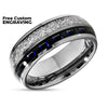 Carbon Fiber Wedding Band - 8mm Wedding Ring - Carbon Fiber Ring - Meteorite rING