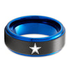 Dallas Cowboys Tungsten Ring - Blue Tungsten Ring - Black Tungsten Ring - Unique Wedding Ring