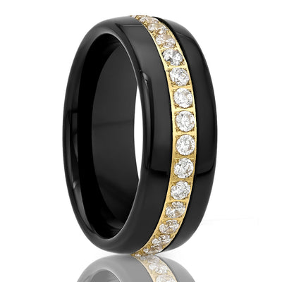 Black Men's Wedding Band - Black Tungsten Ring - Tungsten Carbide - 8mm Wedding Band - Women's Ring