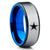 Blue Tungsten Wedding Ring - Dallas Cowboys Ring - Engagement Ring - Black Tungsten Ring
