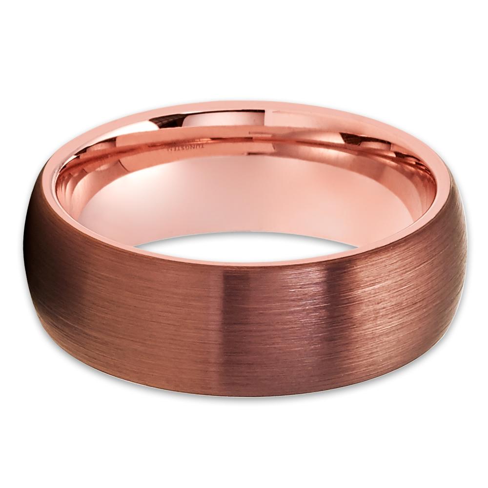 Espresso Tungsten Wedding Ring - Rose Gold - Rose Gold Tungsten - Wedding Ring