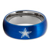 Blue Tungsten Ring - Dallas Star Ring - Football Wedding Ring - Football Inspired Ring