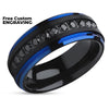 Black Wedding Ring - Black Tungsten Ring - Man's Wedding Ring - Anniversary Ring