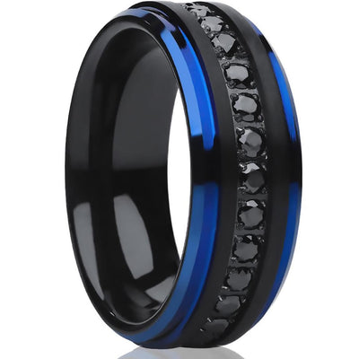 Black Wedding Ring - Black Tungsten Ring - Man's Wedding Ring - Anniversary Ring