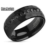 Black Tungsten Wedding Band - 8mm - Black Tungsten Ring - Men's Ring - Black CZ Ring