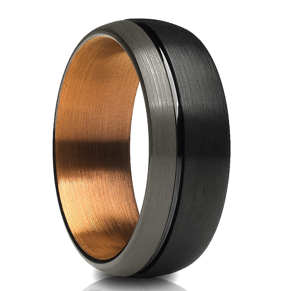 Black Wedding Ring - Espresso Wedding Ring - Gunmetal Tungsten Ring - Black Ring