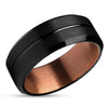 Copper Wedding Ring - Espresso Wedding Band - Black Tungsten Ring - Tungsten Wedding Ring
