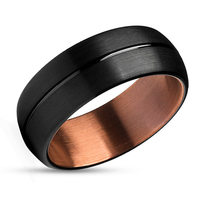 Espresso Wedding Ring - Black Tungsten Ring - Tungsten Wedding Band - Men & Women