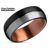 Tungsten Wedding Ring - Espresso Wedding Ring - Copper Ring - Tungsten Black Ring