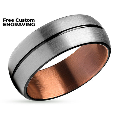 Black Tungsten Ring - Espresso Wedding Ring - Wedding Band - Tungsten Ring