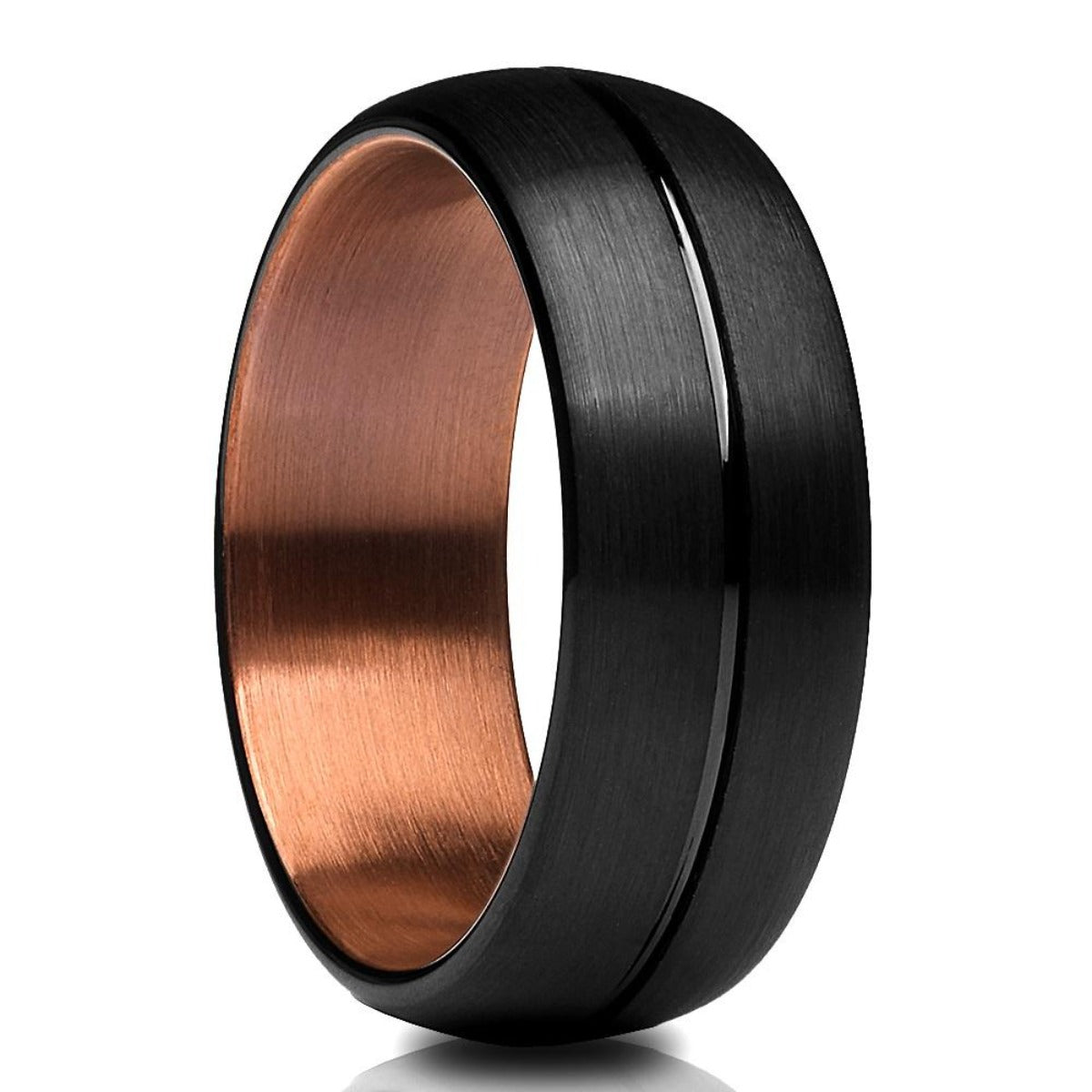 Espresso Wedding Ring - Black Tungsten Ring - Tungsten Wedding Band - Men & Women