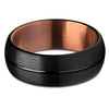 Espresso Wedding Ring - Black Tungsten Ring - Tungsten Wedding Band - Men & Women