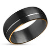Gunmetal Tungsten Wedding Ring - Black Tungsten Ring - Black Wedding Band - Rose Gold