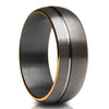 Gunmetal Tungsten Ring - Rose Gold Wedding Ring - Gunmetal Wedding Band - Black