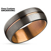 Gunmetal Wedding Ring - Espresso Wedding Ring - Copper Wedding Band - Black Ring