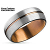 Espresso Wedding Ring - Gray Wedding Ring - Gray Wedding Band - Espresso Ring