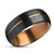 Espresso Tungsten Wedding Ring - Copper Wedding Ring - Tungsten Wedding Ring - Black