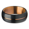 Espresso Tungsten Wedding Ring - Copper Wedding Ring - Tungsten Wedding Ring - Black