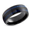 Wood Wedding Ring - Black Tungsten wedding Ring - 8mm Wedding Ring - Black Ring