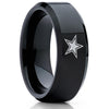 Dallas Cowboys Tungsten Ring - Black Tungsten Ring - Football Wedding Band - Cowboys Ring