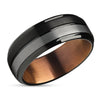 Black Wedding Ring - Gray Wedding Ring - Tungsten Carbide Ring - Black Ring