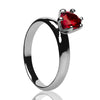 Ruby Solitaire Ring - Ladies Solitaire Ring - CZ Wedding Ring - Engagement Ring - Titanium