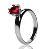 Ruby Solitaire Ring - Ladies Solitaire Ring - CZ Wedding Ring - Engagement Ring - Titanium