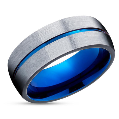 Blue Tungsten Wedding Ring - Blue Wedding Ring - Tungsten Ring - Blue Wedding Band