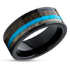 Deer Antler Wedding Band - Turquoise Wedding Ring - Black Wedding Ring - Tungsten Ring
