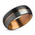 Gunmetal Wedding Ring - Black Tungsten Ring - Copper Ring - Espresso Wedding Band