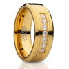 Man's Wedding Ring - Yellow Gold Tungsten Ring - Engagement Ring - Tungsten Carbide Ring