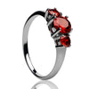 Solitaire Wedding Ring - Titanium Wedding Ring - Ruby Wedding Ring - Ladies Solitaire Ring