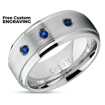 Cobalt Wedding Band - Sapphire Wedding Ring - Cobalt Chrome Ring