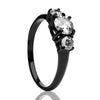 Titanium Wedding Ring - Solitaire Wedding Ring - White Diamond Ring - Anniversary Ring