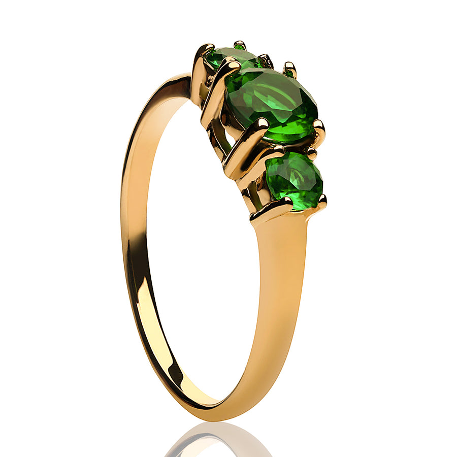 Emerald Wedding Ring - Solitaire Wedding Ring - Titanium Wedding Ring - Engagement Ring