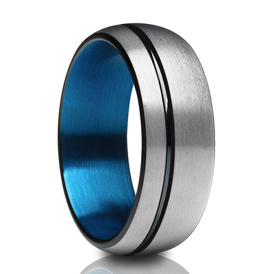 Tungsten Blue Wedding Ring - Wedding Band - Wedding Ring - Tungsten Band - Ring