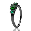Emerald Wedding Ring - Solitaire Wedding Ring - Titanium Wedding Ring - Gunmetal Ring