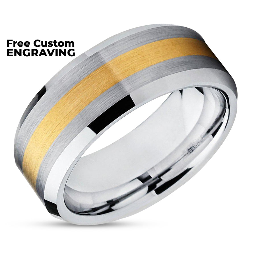 Cobalt Wedding Band - 14k Yellow Gold - Cobalt Wedding Ring - Men's Band