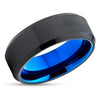 Blue Tungsten Ring - Blue Wedding Ring - Tungsten Carbide Ring - Blue Tungsten Band