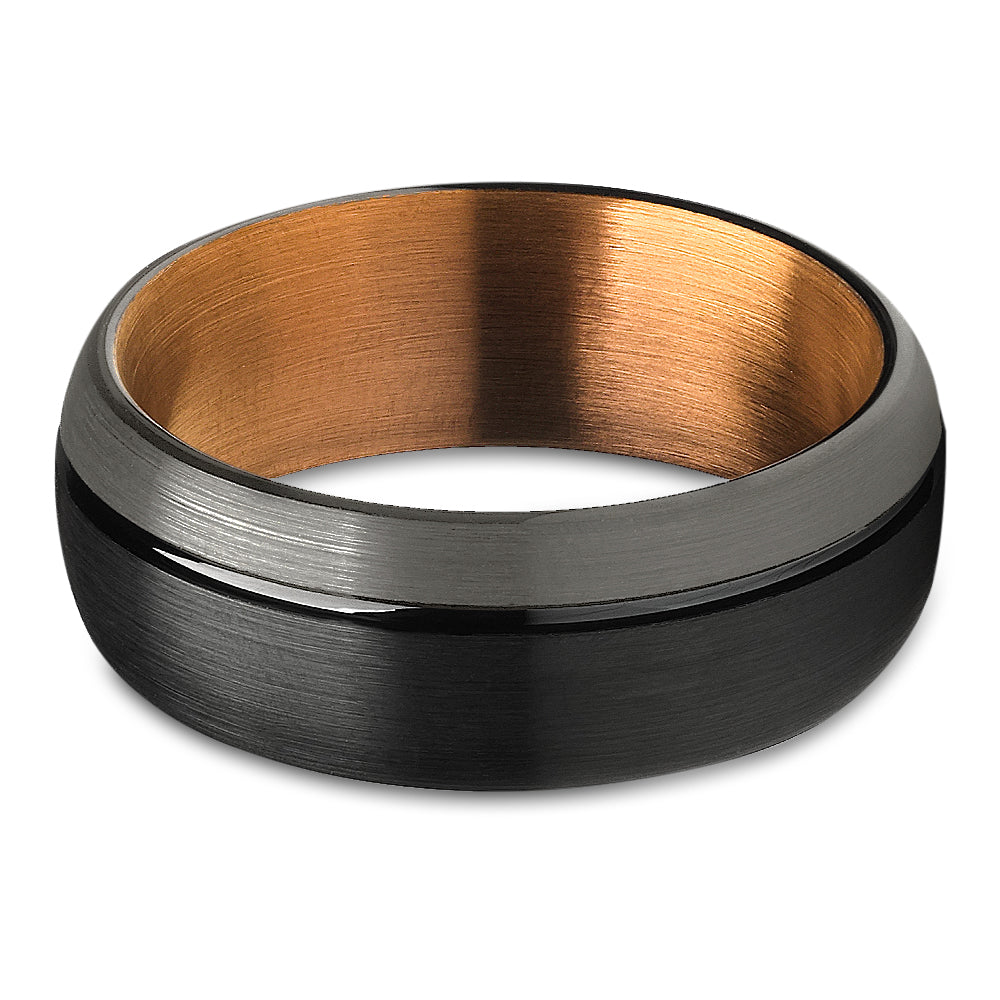 Black Wedding Ring - Espresso Wedding Ring - Gunmetal Tungsten Ring - Black Ring