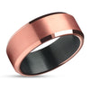 Matte Finished Wedding Ring - Rose Gold Tungsten Ring - Rose Gold Wedding Ring