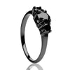 Black Diamond Solitaire Ring - Titanium Wedding Ring - Gunmetal Ring - Solitaire Ring