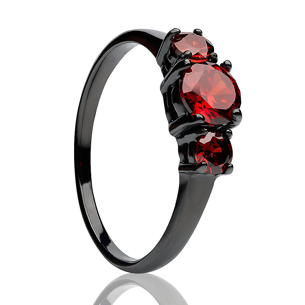 Ruby Wedding Ring - Solitaire Wedding Ring - Ruby Titanium Ring - Engagement Ring