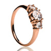 White Diamond Solitaire Ring - Rose Gold Ring - Solitaire Wedding Ring - Ladies CZ Ring