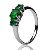 Emerald Wedding Ring - Silver Ring - Solitaire Wedding Ring - Engagement Ring - Anniversary