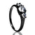 White Diamond Wedding Ring - Solitaire Wedding Ring - Titanium Wedding Ring - Gunmetal Ring