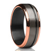 Gunmetal Wedding Ring - Black Tungsten Ring - Rose Gold Wedding Ring - Ring - Band