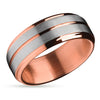 Rose Gold Wedding Ring - Tungsten Wedding Band - Rose Gold Wedding Ring - Band